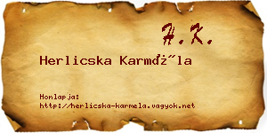 Herlicska Karméla névjegykártya